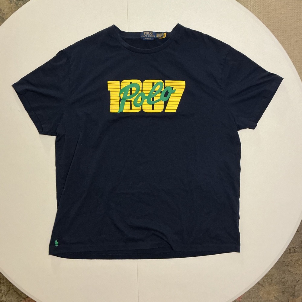 Polo Ralph Lauren T-Shirt Navy Blue 1967 Urban Classic Fit Preppy Men 2XL
